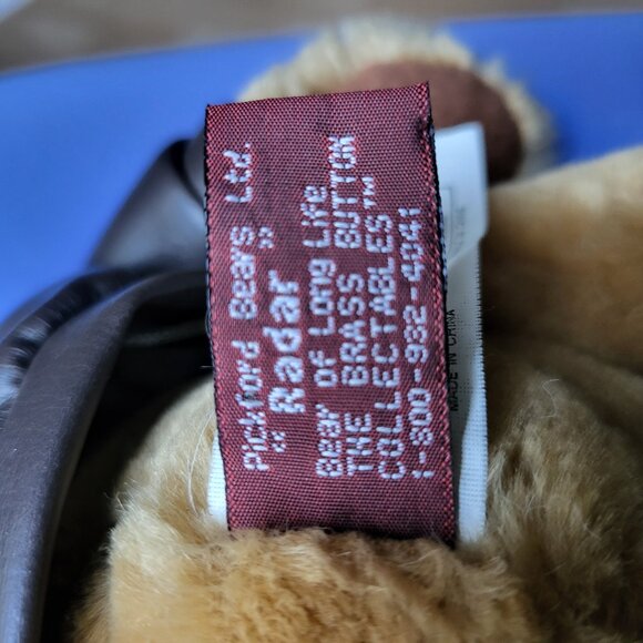 VTG 1997 Pickford Bears Ltd. "Radar" Pilot Stuffed Bear with Jacket Goggles - Picture 15 of 15